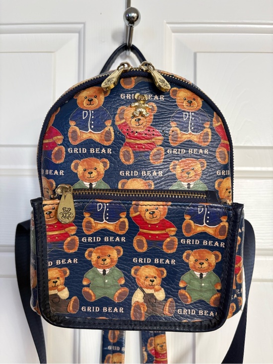 Daivd Duke Handbags - Daivd Duke Grid Bear Teddy Bear Mini Backpack